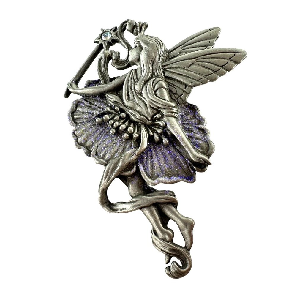 JJ Fairy Brooch With Wand & Purple Glitter Dress